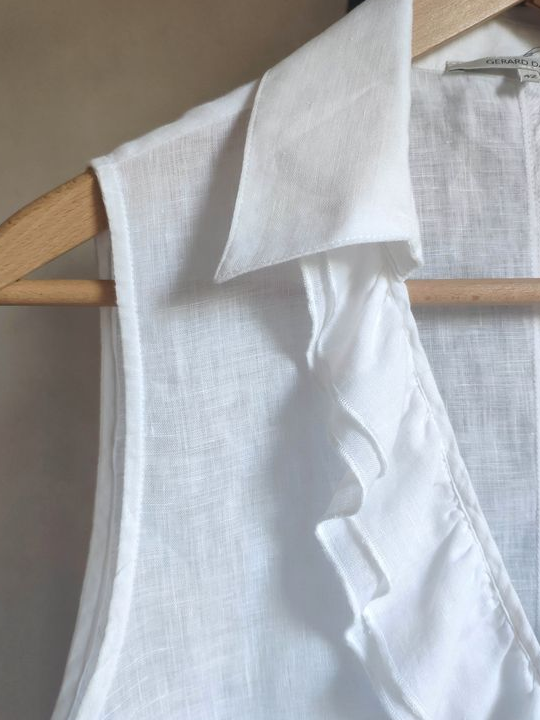 🌼 Très jolie chemisette blanche en lin/ Gérard Darel/Taille 40-42/ Impeccable  🌼
