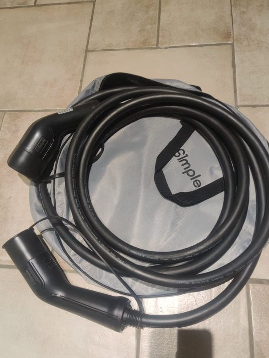 Cable de Charge Type 2 | 32A | 5m 7,4KW | IP55 | Sac de rangement