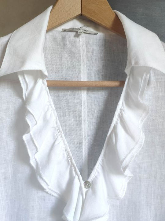 🌼 Très jolie chemisette blanche en lin/ Gérard Darel/Taille 40-42/ Impeccable  🌼