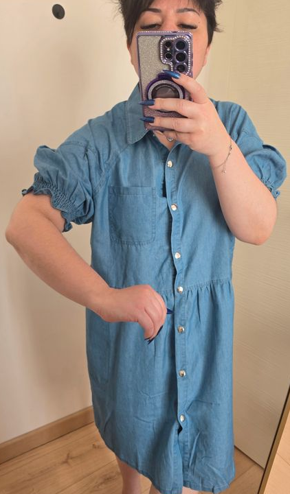 👗 Robe Chemise Jean Bleu – Taille Unique 42/44 💙