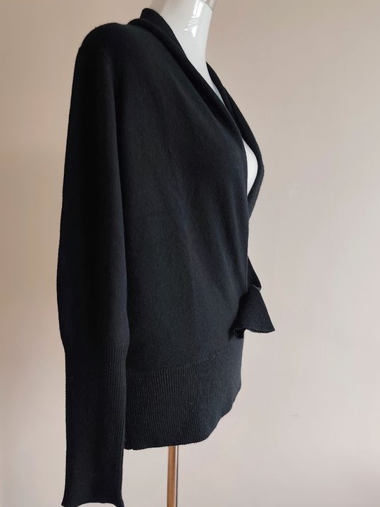 Pull noir col châle croisé - Maison 123 - Maille très douce Taille 40