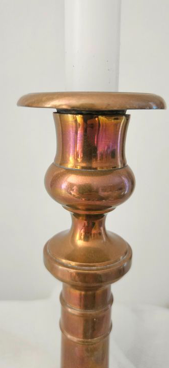 Bougeoir en laiton ancien 26 cm