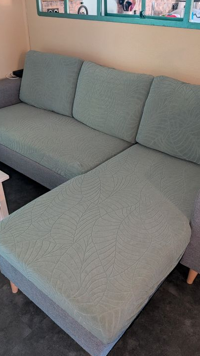 Canapé scandinave convertible avec méridienne gris