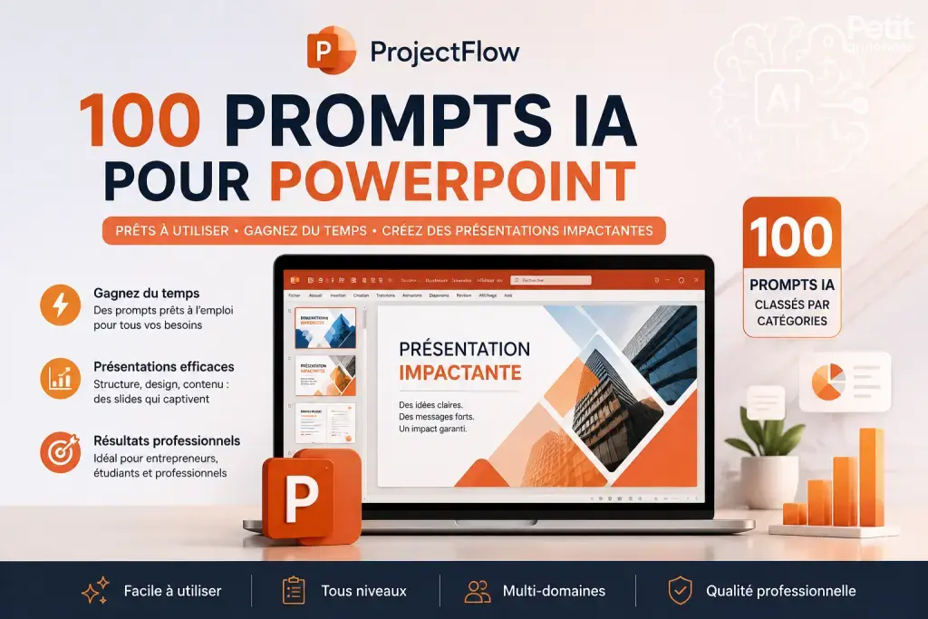 ProjectFlow – Pack 100 Prompts IA pour PowerPoint