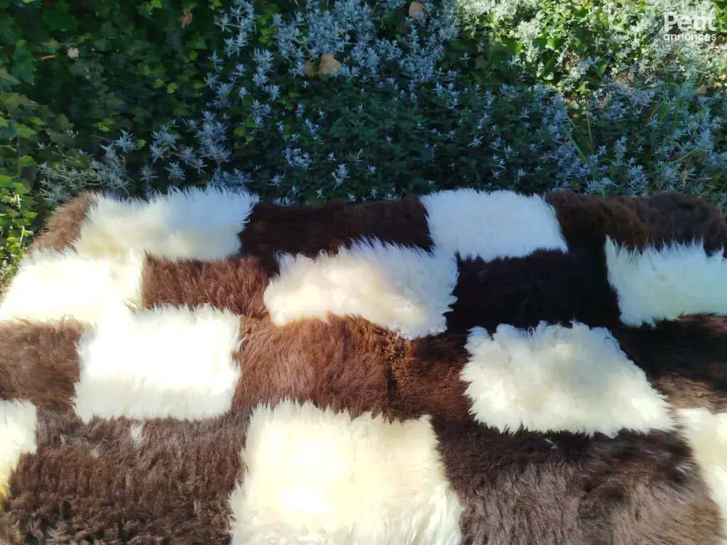 Tapis patchwork en peau de mouton, 2 m