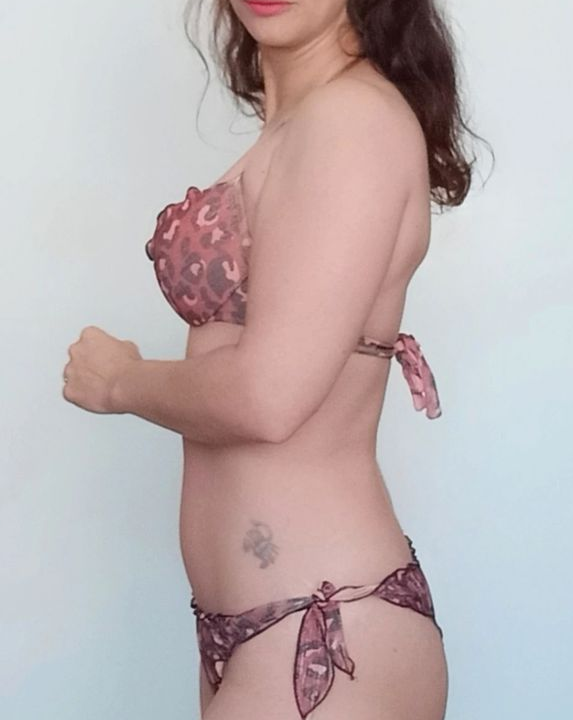 Bikini push up tanga échancré léopard froufrous