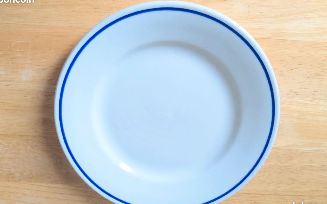 🌹 Assiette porcelaine Pyroblanc - Porcelaine hôtelière des années 60 / 70