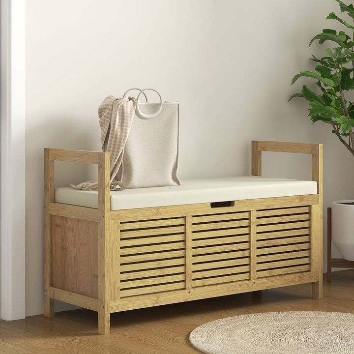 Banc coffre entrée coussin accoudoirs – NEUF – PRO – Rezé