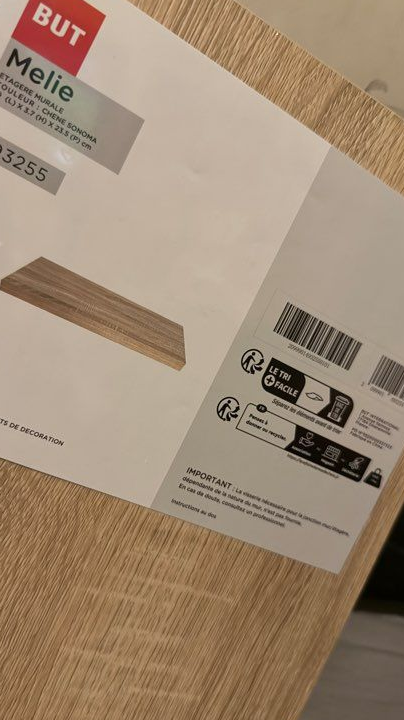 Lot de 2 étagères murales effet bois clair