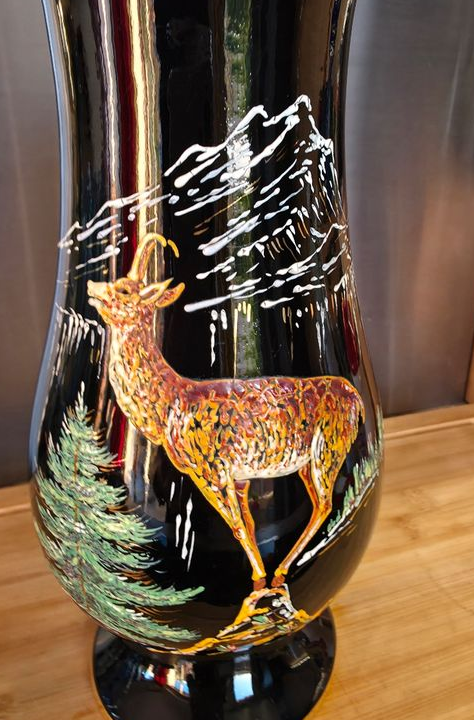 Vase Vintage Céramique Vallauris / Gap 27 cm – Signé Tess – Chamois