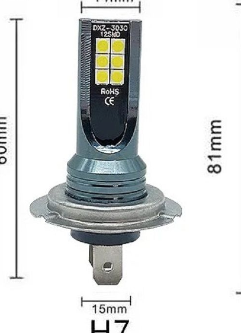 Lot 2 ampoules LED H7 6000 K – LO/Blanc pur – Plug & play – Neuf