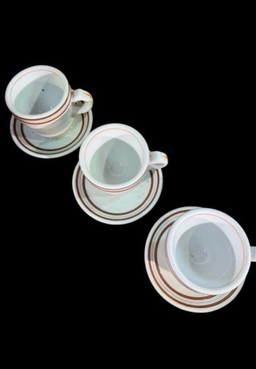 Tasses Brûlot Anciennes X3 Faïence Bistrot Art Déco Café Vintage