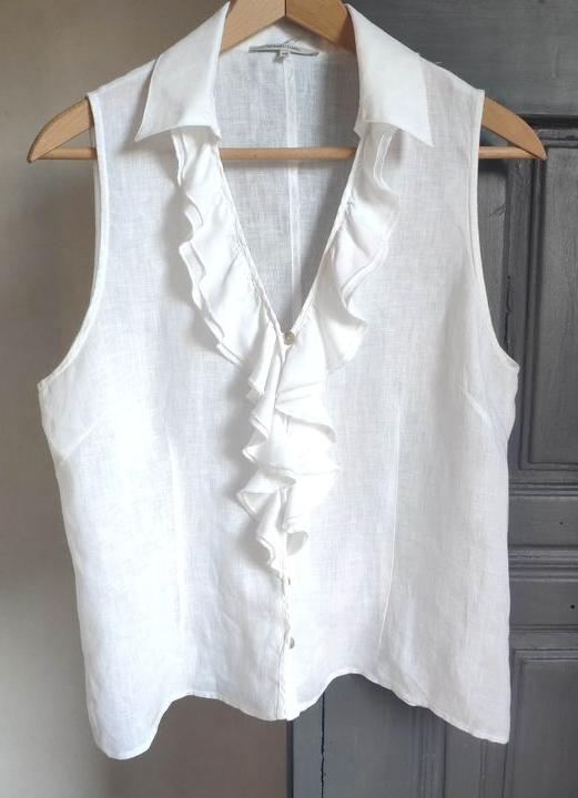 🌼 Très jolie chemisette blanche en lin/ Gérard Darel/Taille 40-42/ Impeccable  🌼