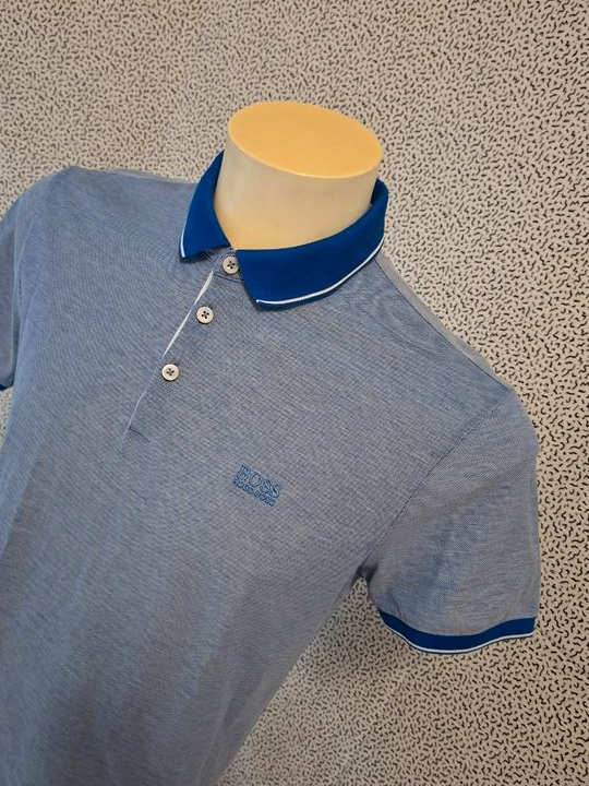 Hugo Boss polo homme bleu mercerised regular fit premium