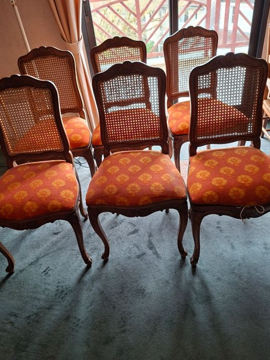 Table de salle à manger[115-315cm] + 6 chaises regences