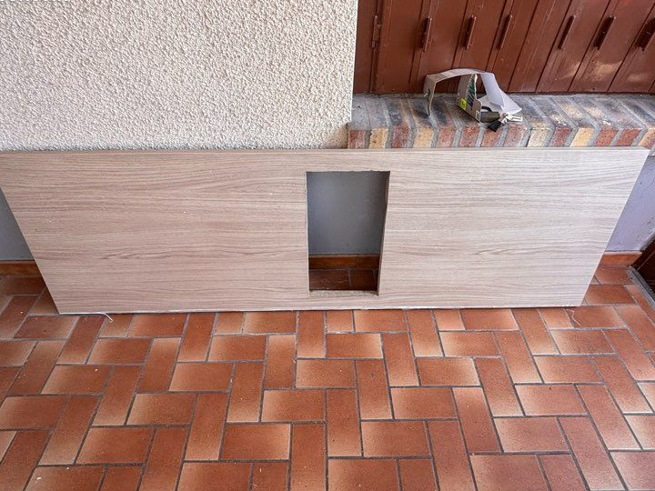 Ensemble cuisine : plan de travail + plaque Proline 2 feux + hotte (bon état)