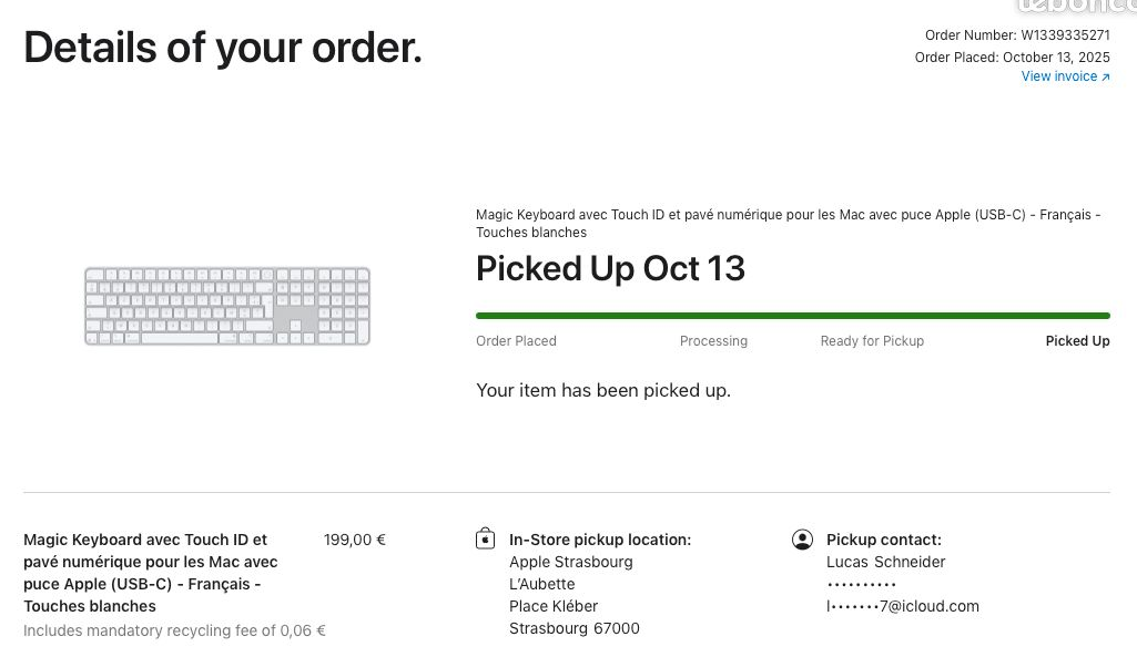 Magic Keyboard avec Touch ID et pavé numérique