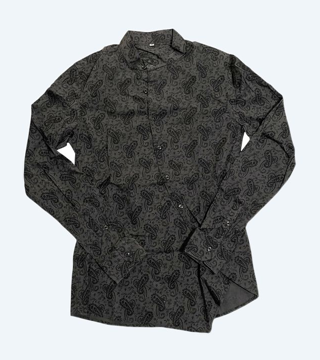 Chemise grise à motifs - M