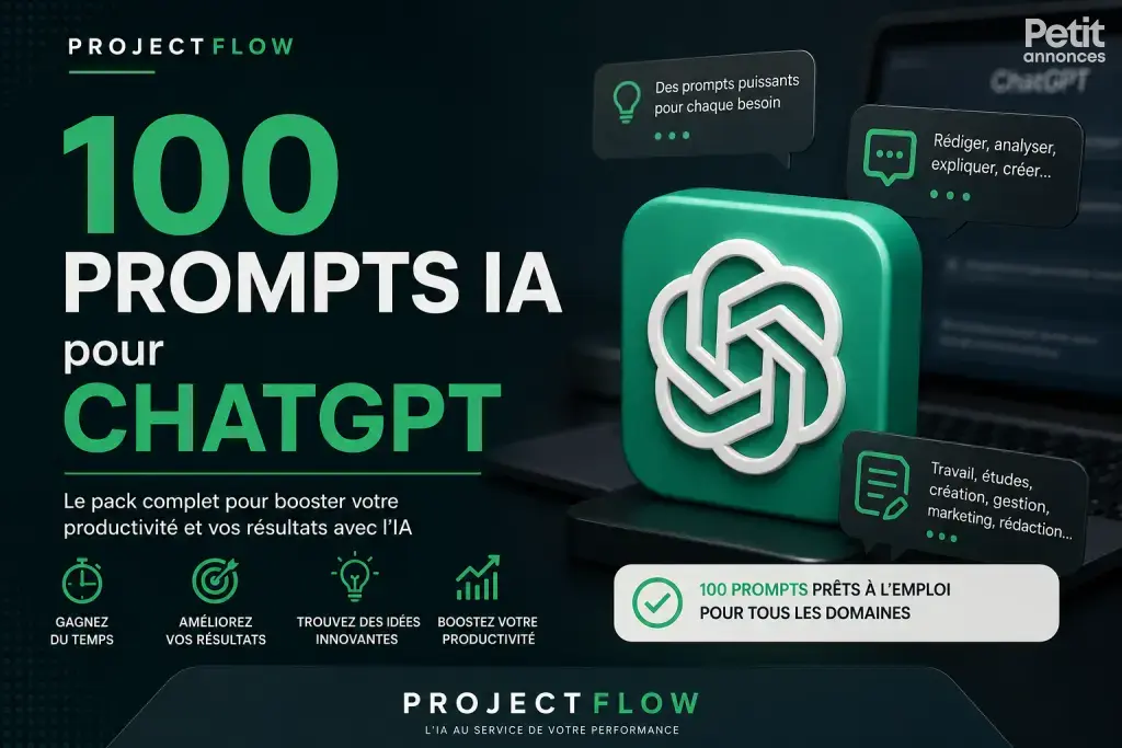 ProjectFlow – Pack 100 Prompts IA pour ChatGPT